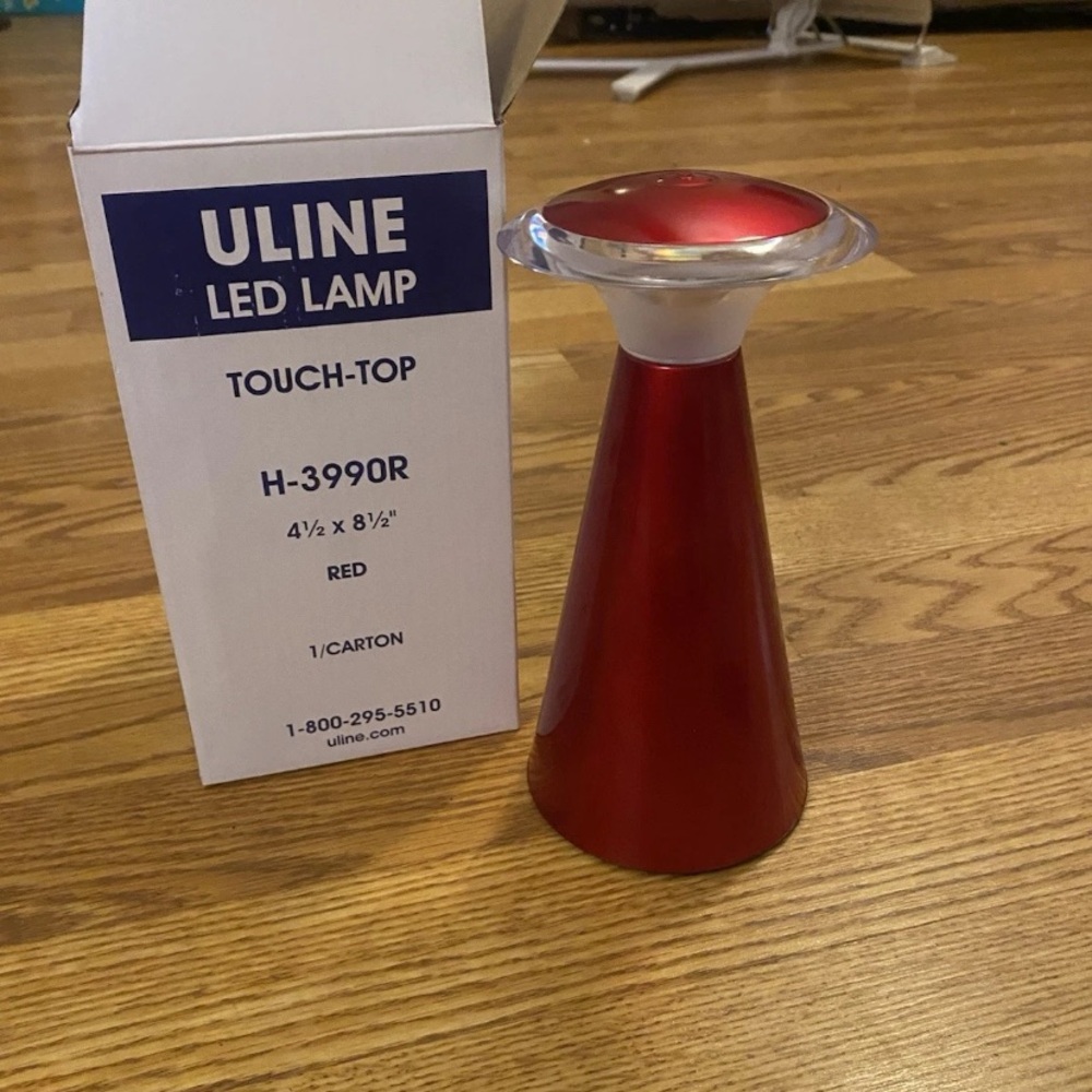 Uline Red LED Touch-Top Lamp